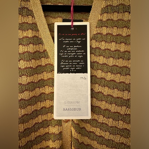 Happy Sheep NWT Size M Cardigan Gold-Copper-Green gold buttons - Picture 7 of 9